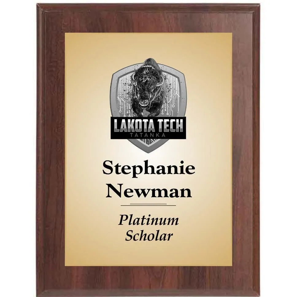 Platinum scholar plaque