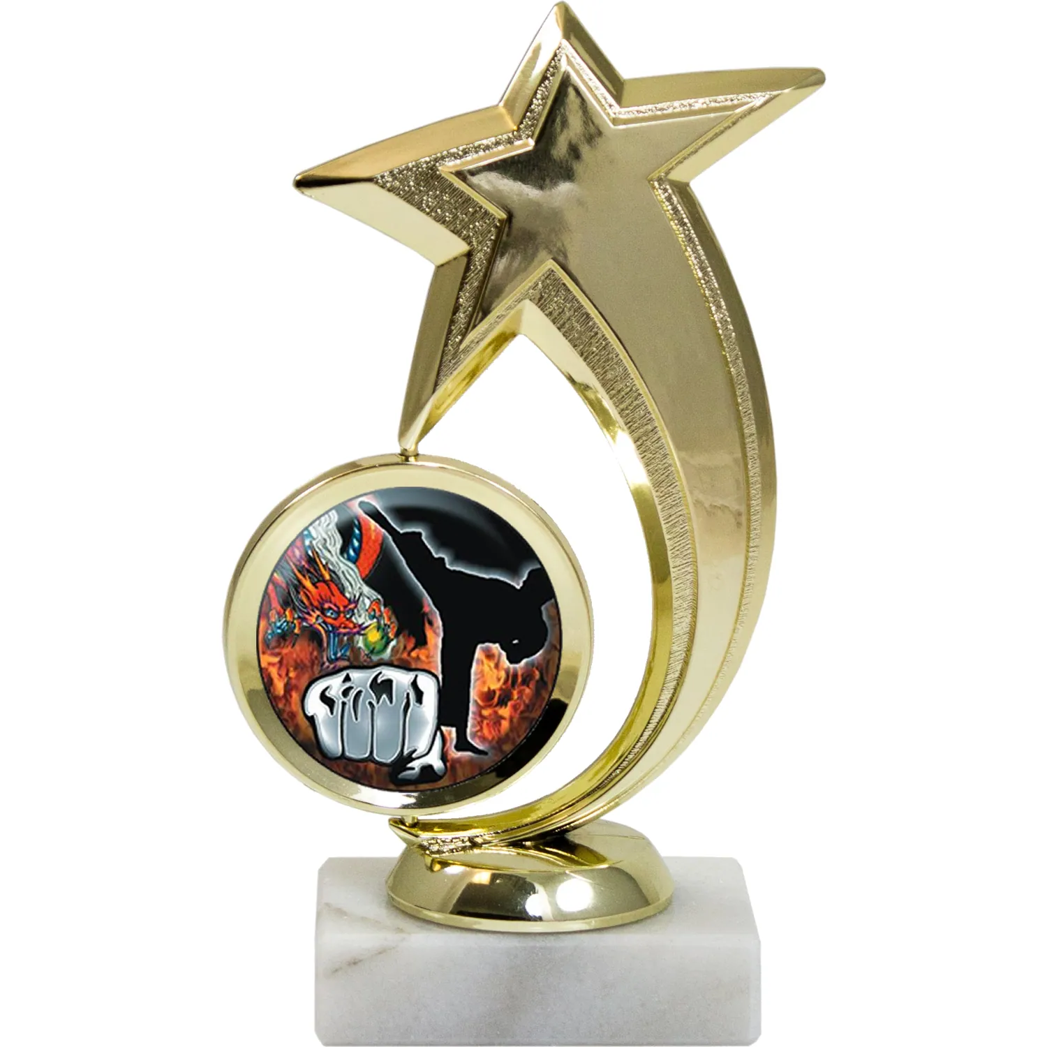 Gold star trophy with photo insert