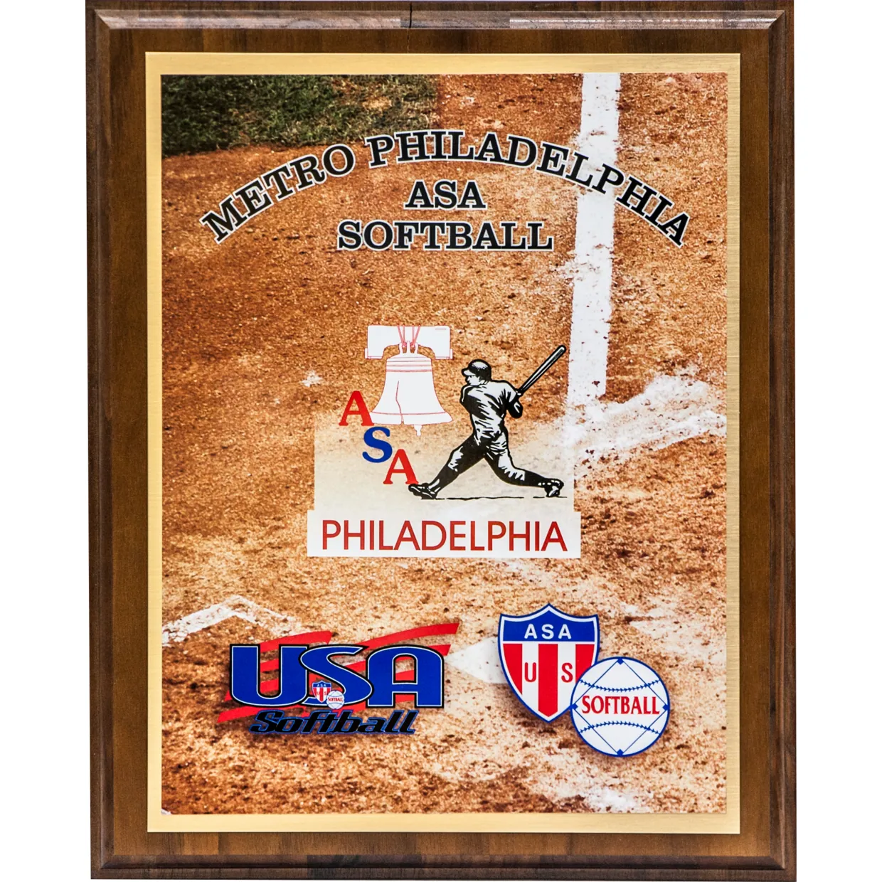 Full-color softball plaque