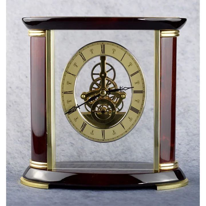 Open Clock Works Rosewood Clock
